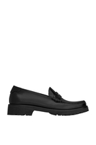 Le Loafer monogram penny slippers in smooth leather:Black:34